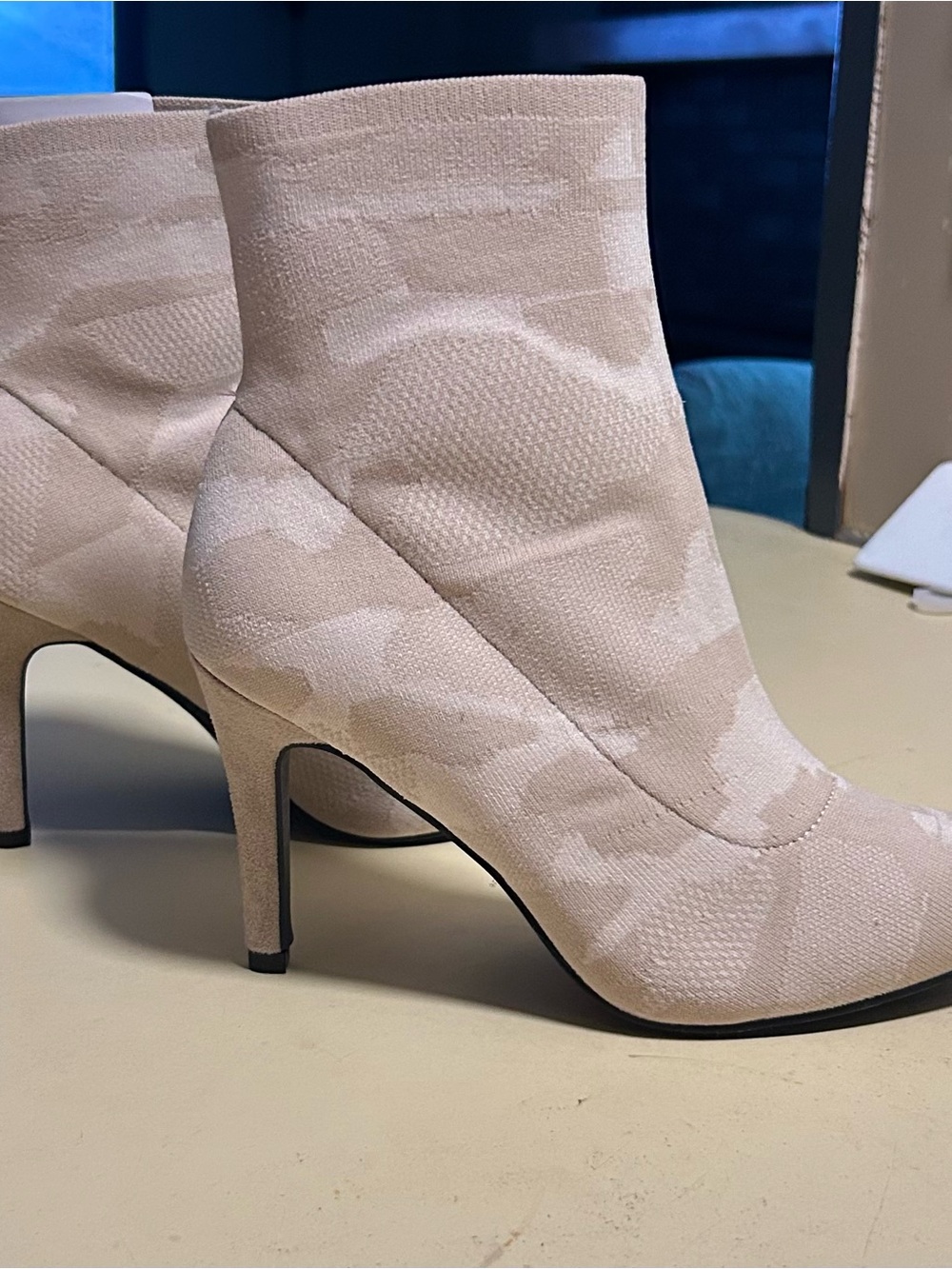 MIA Women's Light Beige Stretch Ankle Booties